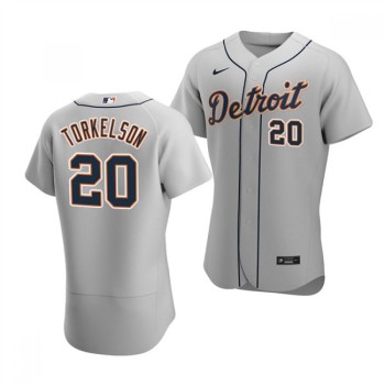 Men's Detroit Tigers #20 Spencer Torkelson Gray Flex Base Stitched Jersey Men's Detroit Tigers #20 Spencer Torkelson Gray Flex Base Stitched Jersey