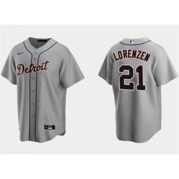 Men's Detroit Tigers #21 Michael Lorenzen Grey Cool Base Stitched Jersey Men's Detroit Tigers #21 Michael Lorenzen Grey Cool Base Stitched Jersey