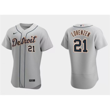 Men's Detroit Tigers #21 Michael Lorenzen Grey Flex Base Stitched Jersey Men's Detroit Tigers #21 Michael Lorenzen Grey Flex Base Stitched Jersey