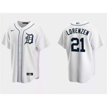 Men's Detroit Tigers #21 Michael Lorenzen White Cool Base Stitched Jersey Men's Detroit Tigers #21 Michael Lorenzen White Cool Base Stitched Jersey