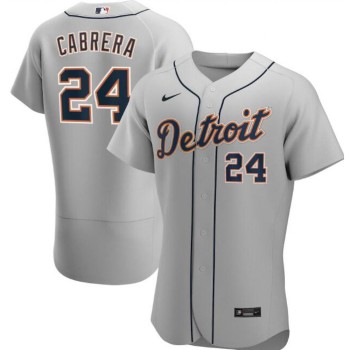 Men's Detroit Tigers #24 Miguel Cabrera Grey Flex Base Stitched Jersey Men's Detroit Tigers #24 Miguel Cabrera Grey Flex Base Stitched Jersey