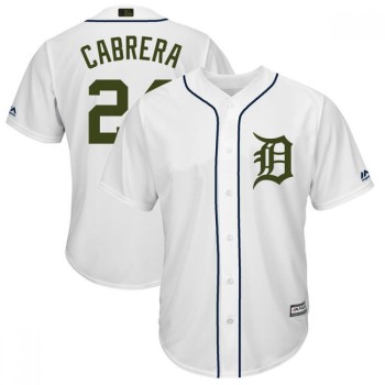 Men's Detroit Tigers #24 Miguel Cabrera White 2018 Memorial Day Cool Base Stitched MLB Jersey Men's Detroit Tigers #24 Miguel Cabrera White 2018 Memorial Day Cool Base Stitched MLB Jersey