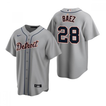 Men's Detroit Tigers #28 Javier Baez Grey Cool Base Stitched Jersey Men's Detroit Tigers #28 Javier Baez Grey Cool Base Stitched Jersey