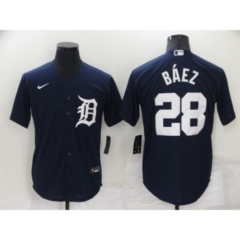 Men's Detroit Tigers #28 Javier Baez Navy Cool Base Stitched Jersey Men's Detroit Tigers #28 Javier Baez Navy Cool Base Stitched Jersey