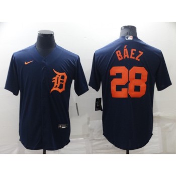 Men's Detroit Tigers #28 Javier Baez Navy Cool Base Stitched Jersey Men's Detroit Tigers #28 Javier Baez Navy Cool Base Stitched Jersey