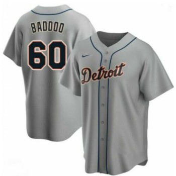 Men's Detroit Tigers #60 Akil Baddoo Grey Cool Base Stitched Jersey Men's Detroit Tigers #60 Akil Baddoo Grey Cool Base Stitched Jersey