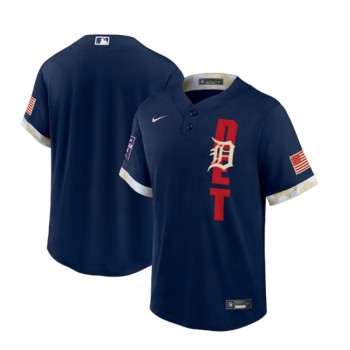 Men's Detroit Tigers Blank 2021 Navy All-Star Cool Base Stitched MLB Jersey Men's Detroit Tigers Blank 2021 Navy All-Star Cool Base Stitched MLB Jersey