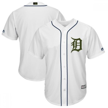 Men's Detroit Tigers Blank White 2018 Memorial Day Cool Base Stitched MLB Jersey Men's Detroit Tigers Blank White 2018 Memorial Day Cool Base Stitched MLB Jersey