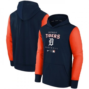 Men's Detroit Tigers Navy 2022 Therma Performance Pullover Hoodie Men's Detroit Tigers Navy 2022 Therma Performance Pullover Hoodie