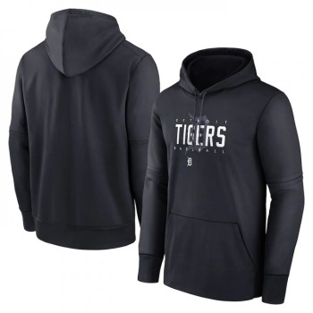Men's Detroit Tigers Navy Pregame Performance Pullover Hoodie Men's Detroit Tigers Navy Pregame Performance Pullover Hoodie