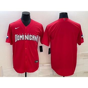 Men's Dominican Republic Baseball Blank 2023 Red World Baseball Classic Stitched Jersey Men's Dominican Republic Baseball Blank 2023 Red World Baseball Classic Stitched Jersey