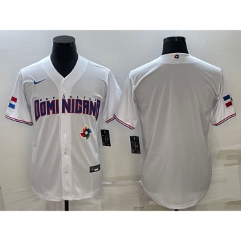 Men's Dominican Republic Baseball Blank 2023 White World Baseball Classic Stitched Jersey Men's Dominican Republic Baseball Blank 2023 White World Baseball Classic Stitched Jersey