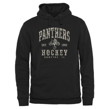 Men's Florida Panthers Black Camo Stack Pullover Hoodie Men's Florida Panthers Black Camo Stack Pullover Hoodie