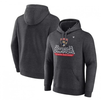 Men's Florida Panthers Heather Charcoal 2023 Eastern Conference Champions Locker Room Pullover Hoodie Men's Florida Panthers Heather Charcoal 2023 Eastern Conference Champions Locker Room Pullover Hoodie