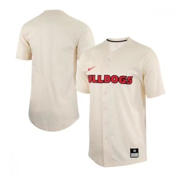 Men's Georgia Bulldogs Cream Cool Base Stitched Baseball Jersey Men's Georgia Bulldogs Cream Cool Base Stitched Baseball Jersey