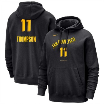 Men's Golden State Warriors #11 Klay Thompson Black 2023/24 City Edition Name & Number Pullover Hoodie Men's Golden State Warriors #11 Klay Thompson Black 2023/24 City Edition Name & Number Pullover Hoodie