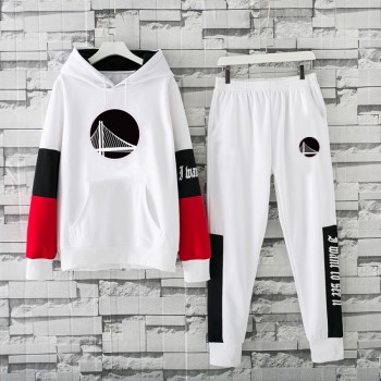 Men's Golden State Warriors 2019 White Tracksuits Hoodie Suit Men's Golden State Warriors 2019 White Tracksuits Hoodie Suit