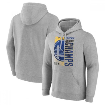 Men's Golden State Warriors 2022 Heathered Gray Western Conference Champions Locker Room Pullover Hoodie Men's Golden State Warriors 2022 Heathered Gray Western Conference Champions Locker Room Pullover Hoodie