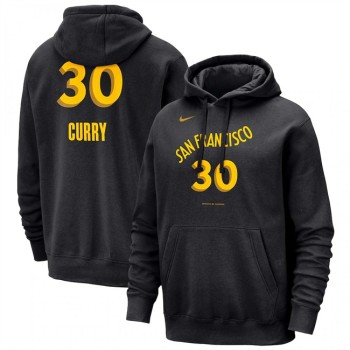 Men's Golden State Warriors #30 Stephen Curry Black 2023/24 City Edition Name & Number Pullover Hoodie Men's Golden State Warriors #30 Stephen Curry Black 2023/24 City Edition Name & Number Pullover Hoodie