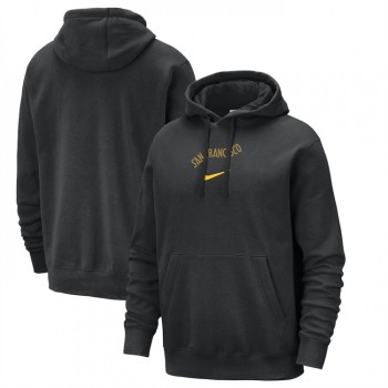Men's Golden State Warriors Black 2023/24 City Edition Essential Club Pullover Hoodie Men's Golden State Warriors Black 2023/24 City Edition Essential Club Pullover Hoodie