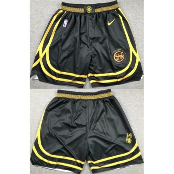 Men's Golden State Warriors Black City Edition Shorts(Run Small) Men's Golden State Warriors Black City Edition Shorts(Run Small)