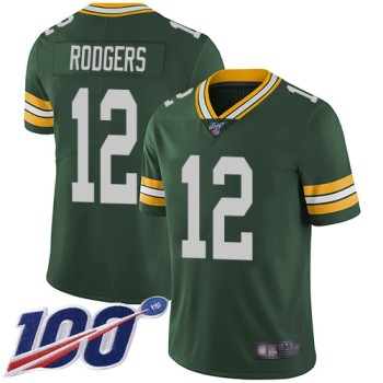 Men's Green Bay Packers #12 Aaron Rodgers 2019 Green 100th Season Vapor Untouchable Limited Stitched NFL Jersey Men's Green Bay Packers #12 Aaron Rodgers 2019 Green 100th Season Vapor Untouchable Limited Stitched NFL Jersey
