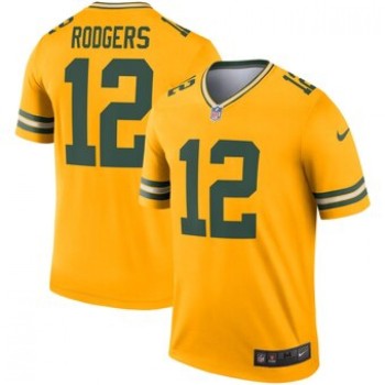 Men's Green Bay Packers #12 Aaron Rodgers Gold Inverted Legend Jersey Men's Green Bay Packers #12 Aaron Rodgers Gold Inverted Legend Jersey