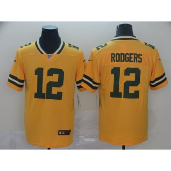 Men's Green Bay Packers #12 Aaron Rodgers Gold Inverted Legend Stitched NFL Jersey Men's Green Bay Packers #12 Aaron Rodgers Gold Inverted Legend Stitched NFL Jersey