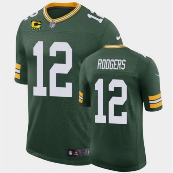 Men's Green Bay Packers #12 Aaron Rodgers Green with C Patch Classic Stitched Football Jersey Men's Green Bay Packers #12 Aaron Rodgers Green with C Patch Classic Stitched Football Jersey