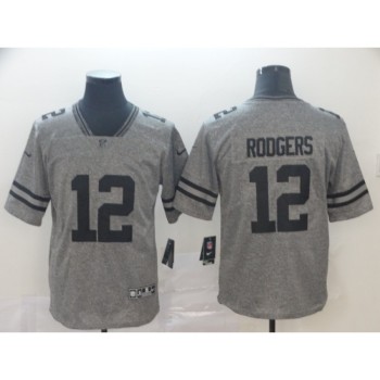 Men's Green Bay Packers #12 Aaron Rodgers Grey Stitched NFL Jersey Men's Green Bay Packers #12 Aaron Rodgers Grey Stitched NFL Jersey