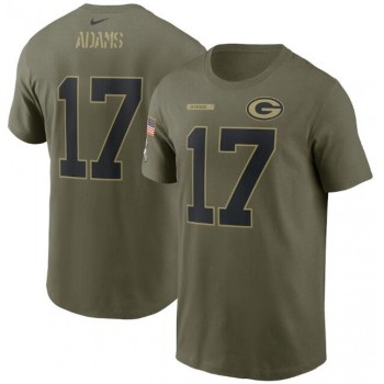 Men's Green Bay Packers #17 Davante Adams 2021 Olive Salute To Service Legend Performance T-Shirt Men's Green Bay Packers #17 Davante Adams 2021 Olive Salute To Service Legend Performance T-Shirt
