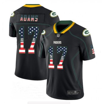 Men's Green Bay Packers #17 Davante Adams Black USA Flag Color Rush Fashion Stitched NFL Jersey Men's Green Bay Packers #17 Davante Adams Black USA Flag Color Rush Fashion Stitched NFL Jersey