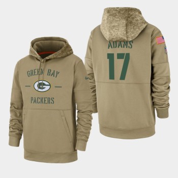 Men's Green Bay Packers #17 Davante Adams Tan 2019 Salute to Service Sideline Therma Pullover Hoodie Men's Green Bay Packers #17 Davante Adams Tan 2019 Salute to Service Sideline Therma Pullover Hoodie