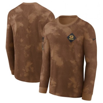 Men's Green Bay Packers Brown 2023 Salute To Service Long Sleeve T-Shirt Men's Green Bay Packers Brown 2023 Salute To Service Long Sleeve T-Shirt