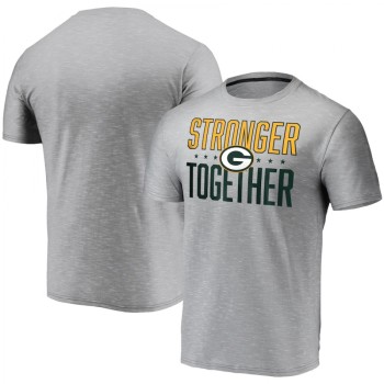 Men's Green Bay Packers Grey Stronger Together T-Shirt Men's Green Bay Packers Grey Stronger Together T-Shirt
