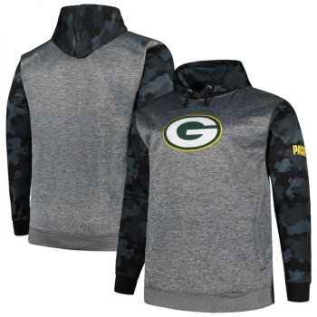 Men's Green Bay Packers Heather Charcoal Big & Tall Camo Pullover Hoodie Men's Green Bay Packers Heather Charcoal Big & Tall Camo Pullover Hoodie
