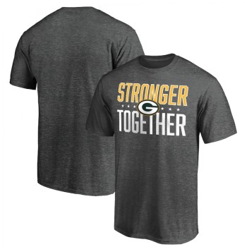 Men's Green Bay Packers Heather Charcoal Stronger Together T-Shirt Men's Green Bay Packers Heather Charcoal Stronger Together T-Shirt