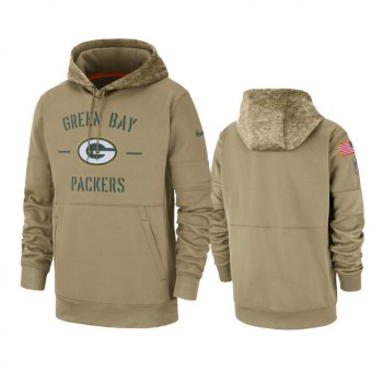 Men's Green Bay Packers Tan 2019 Salute to Service Sideline Therma Pullover Hoodie Men's Green Bay Packers Tan 2019 Salute to Service Sideline Therma Pullover Hoodie