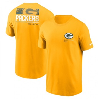 Men's Green Bay Packers Yellow Team Incline T-Shirt Men's Green Bay Packers Yellow Team Incline T-Shirt