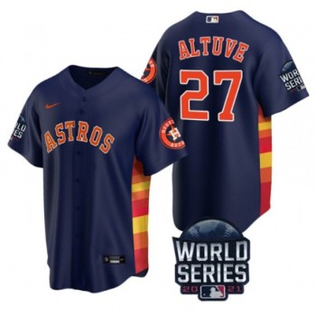 Men's Houston Astros #27 Jose Altuve 2021 Navy World Series Cool Base Stitched Baseball Jersey Men's Houston Astros #27 Jose Altuve 2021 Navy World Series Cool Base Stitched Baseball Jersey