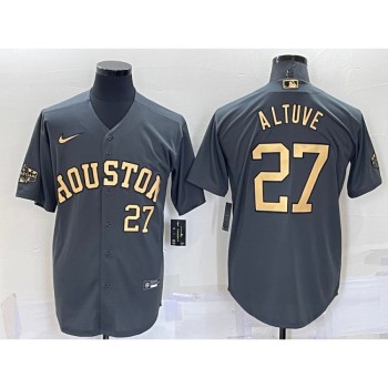 Men's Houston Astros #27 Jose Altuve 2022 All-Star Charcoal Cool Base Stitched Baseball Jersey Men's Houston Astros #27 Jose Altuve 2022 All-Star Charcoal Cool Base Stitched Baseball Jersey
