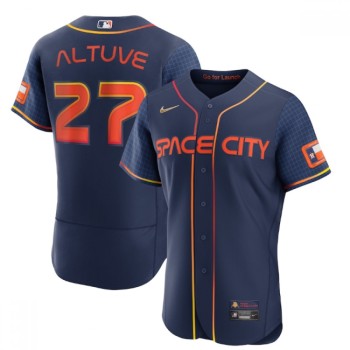 Men's Houston Astros #27 Jose Altuve 2022 Navy City Connect Flex Base Stitched Baseball Jersey Men's Houston Astros #27 Jose Altuve 2022 Navy City Connect Flex Base Stitched Baseball Jersey