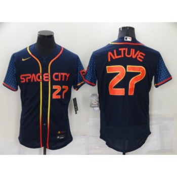Men's Houston Astros #27 Jose Altuve 2022 Navy City Connect Flex Base Stitched Baseball Jersey Men's Houston Astros #27 Jose Altuve 2022 Navy City Connect Flex Base Stitched Baseball Jersey