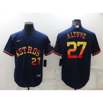 Men's Houston Astros #27 Jose Altuve 2022 Navy Cool Base Stitched Jersey Men's Houston Astros #27 Jose Altuve 2022 Navy Cool Base Stitched Jersey