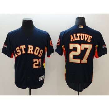 Men's Houston Astros #27 Jose Altuve Navy 2018 Gold Program Flexbase Stitched MLB Jersey Men's Houston Astros #27 Jose Altuve Navy 2018 Gold Program Flexbase Stitched MLB Jersey
