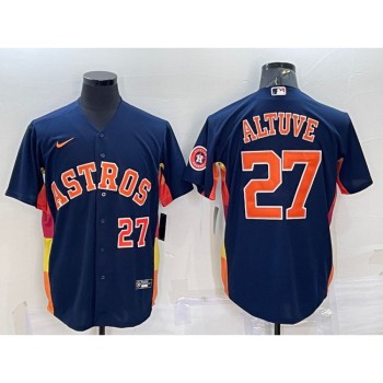 Men's Houston Astros #27 Jose Altuve Navy With Patch Cool Base Stitched Jersey Men's Houston Astros #27 Jose Altuve Navy With Patch Cool Base Stitched Jersey