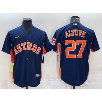 Men's Houston Astros #27 Jose Altuve Navy With Patch Cool Base Stitched Jersey Men's Houston Astros #27 Jose Altuve Navy With Patch Cool Base Stitched Jersey