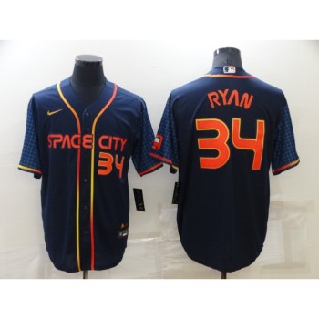 Men's Houston Astros #34 Nolan Ryan 2022 Navy City Connect Cool Base Stitched Jersey Men's Houston Astros #34 Nolan Ryan 2022 Navy City Connect Cool Base Stitched Jersey