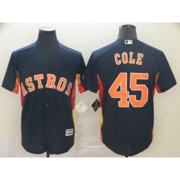 Men's Houston Astros #45 Gerrit Cole Navy Cool Base Stitched MLB Jersey