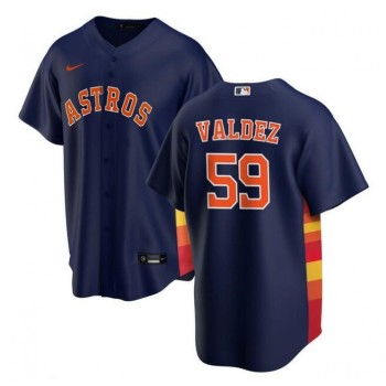 Men's Houston Astros #59 Framber Valdez Navy Cool Base Stitched Baseball Jersey